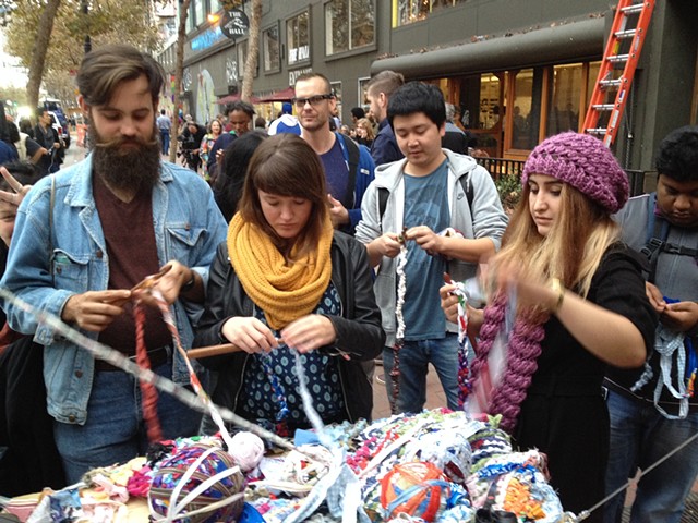 Crochet Jam, Light Up Central Market in conjunction with the Luggage Store Gallery and the Kenneth Rainin Foundation, both in San Francisco