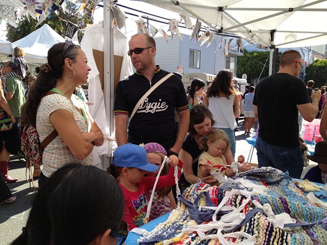 Crochet Jam at the 20th Street Block Party, Mission Street, San Francisco
