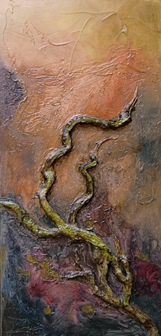 warm tones in a textural image suggesting natural regrowth