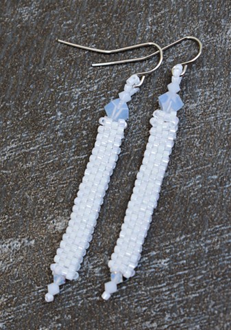 white panel earrings