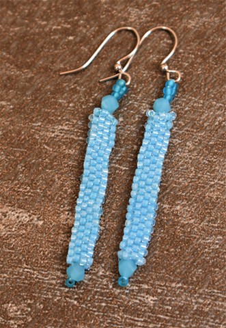 light blue panel earrings