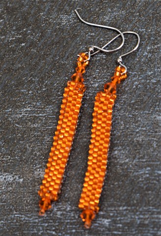 light orange panel earrings