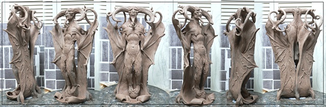 Dark angel sculpture