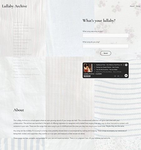 Website homepage lullabyarchive.com
