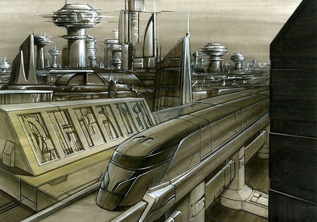 Set Design Concept 
Future City with High Speed Train