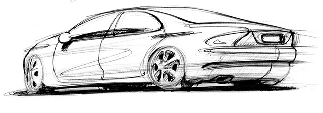 Oldsmobile Intrigue Concept Sketch
Rear 3/4  View