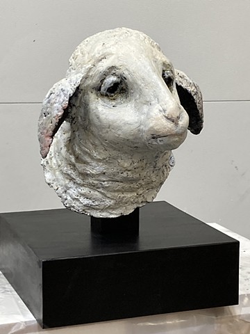 Treacy Ziegler, hebrides sheep, paper cast sculpture, deer isle, maine