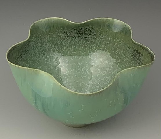Green Scalloped Bowl