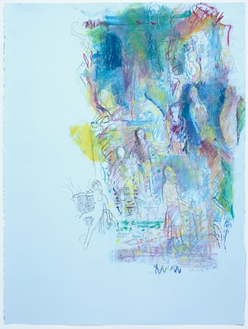 Arthur Hardigg, untitled, mixed media on paper, drawing, deer isle maine