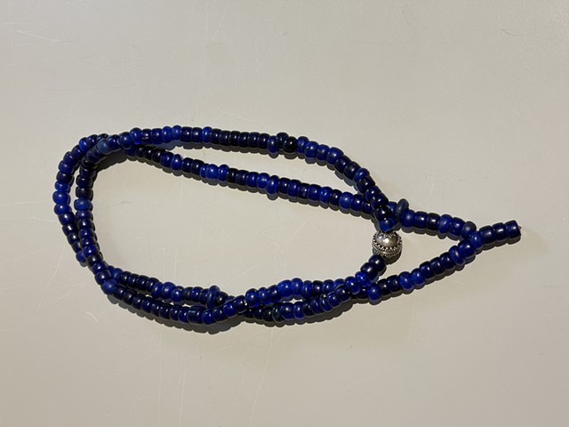 African Malian Lapis dogon glass beads (25017)
