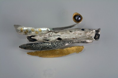Glenda Arentzen, Jewelry, sterling silver, pin, brooch, shorline, intertidal, hand crafted 