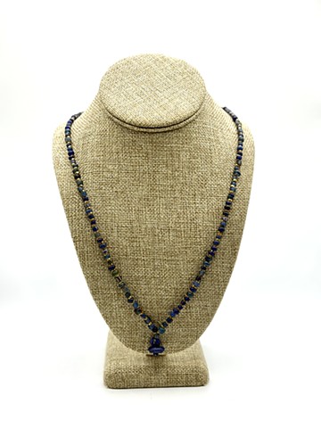 Ancient Roman blue glass (100 BC - 400 AD, Rome), Antique handmade bronze beads (India)