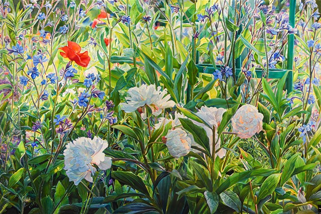 Marjorie Glick, Giverny Morning Light, Watercolor, botanical, woman artist, Deer isle, stonington, maine
