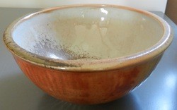 Abigail Aby Milner ceramic artist clay stoneware woodfired glazed handbuilt wide textured bowl Turtle Gallery Deer Isle Maine