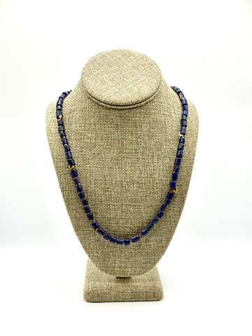 Ancient African lapis beads, Ancient Indian handmade bronze charms