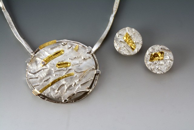 Glenda Arentzen, Jewelry, sterling silver, necklace and earrings set, intertidal, hand crafted 