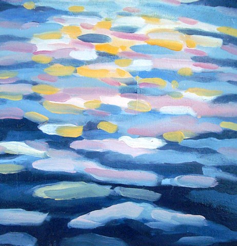 Alix Bacon, Gloaming Sparkles 3, Oil Painting, Deer Isle, Maine, Stonington