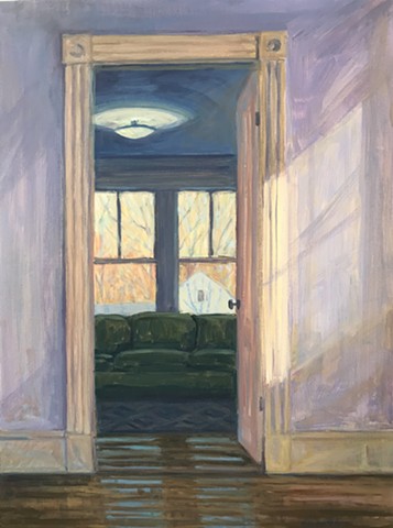 Galen Davis, Winter Light, Interior, painting, woman painter, Deer Isle, Maine, Stonington