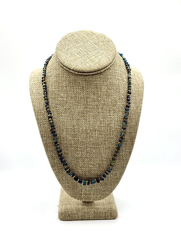 Deep blue Djenne glass beads (Mali), Ancient bronze (1200-500 AD, India)