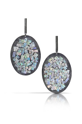 One of a kind Opal mosaic earring