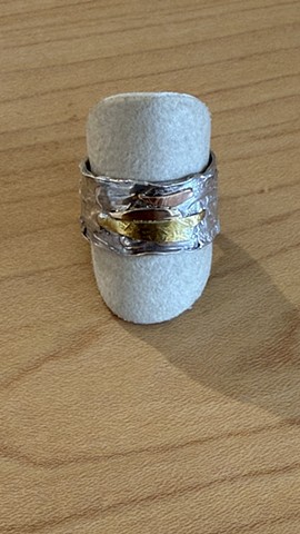 Ring - S/S 14KY/24K Large, Wide, Flatish