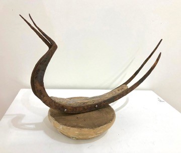 Conny Hatch, loon calling, found material sculpture, belfast maine, deer isle, woman artist