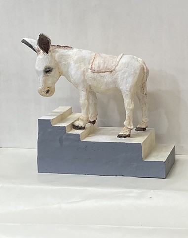 Treacy Ziegler, from space to space, donkey, concrete sculpture, woman artist, deer isle, maine