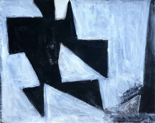 William Holst, Bill Holst, abstract expressionist, enamel on paper, deer isle maine