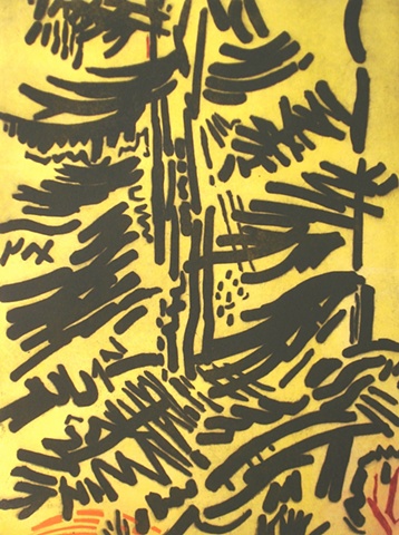 Karl Schrag, Dark trees at noon, printmaker, Turtle Gallery, Deer Isle, Maine, MOMA collection, Stonington, Blue Hill, Bar Harbor