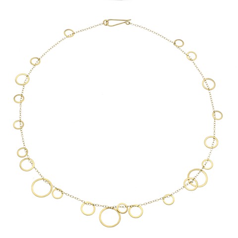 Circle bunches necklace 18k gold