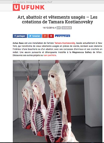 Art, abattoir et vêtements usagés – Les créations de Tamara Kostianovsky