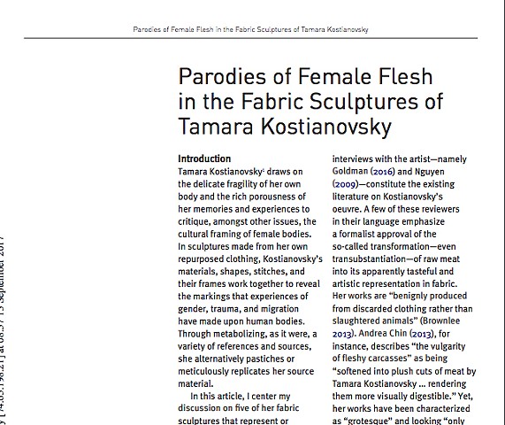 Parodies of Female Flesh in the Fabric Sculptures of Tamara Kostianovsky