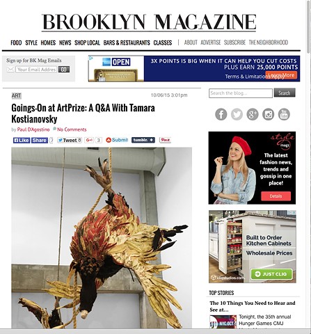 Brooklyn Magazine, Q &A with Tamara Kostianovsky