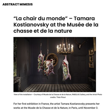 “La chair du monde” – Tamara Kostianovsky at the Musée de la chasse et de la nature, ABSTRACT MIMESIS