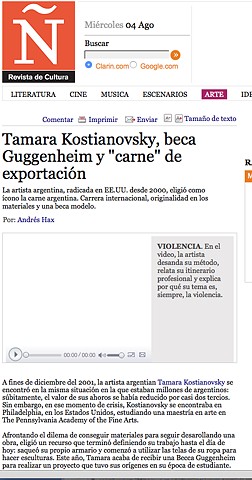 Tamara Kostianovsky, beca Guggenheim y "carne" de exportación