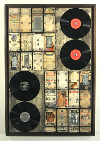 assemblage constructed art recycled books
