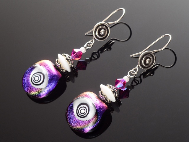 Magenta & Purple Hypnotic Eye Earrings