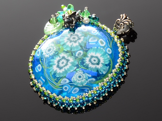 Water Lily & Frog Pond Pendant