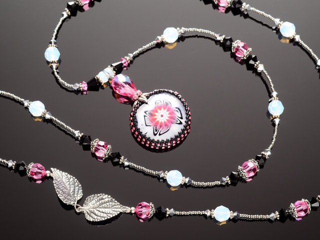 Pink Starburst Glass Necklace