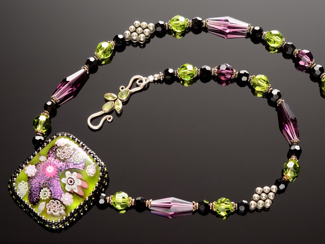Olivine Glass Garden Necklace