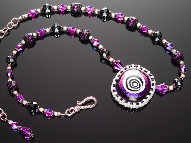 Magenta Hypnotic Eye Necklace