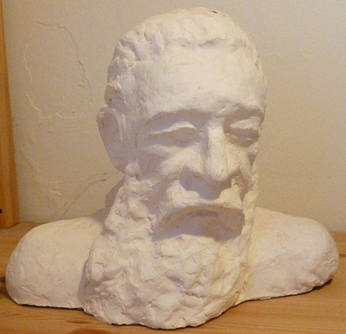 Plaster casting of clay original made at Gage Academy in Seattle