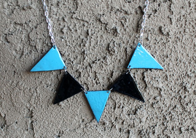 Turquoise & Black Spike Necklace