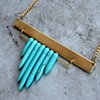 Turquoise Howlite & Brass Bar Necklace