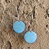 Powder Blue and Yellow Pattern Earrings