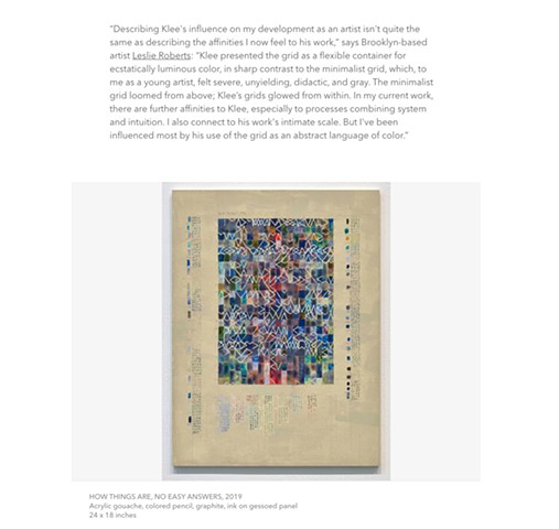 Paul Klee’s Ages of Influence: David Zwirner website, 2019 