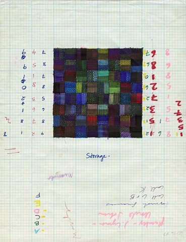 Colored pencil and graphite on graph paper, various algorithms and rules