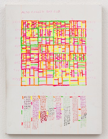 contemporary painting, text art, conceptual art, geometric painting, color, grid