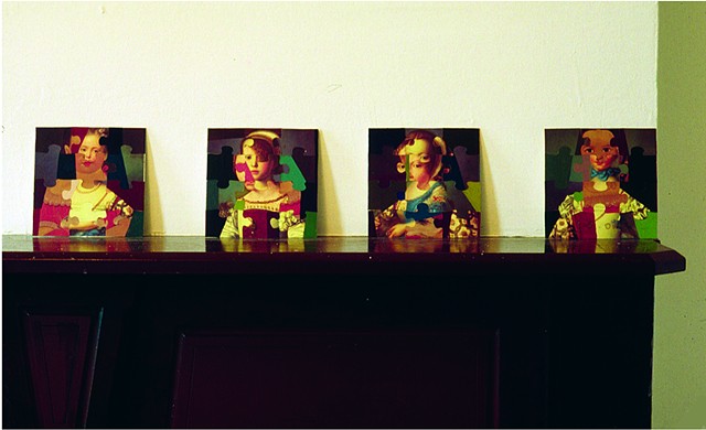 Girl Series on mantel, Brooklyn Room