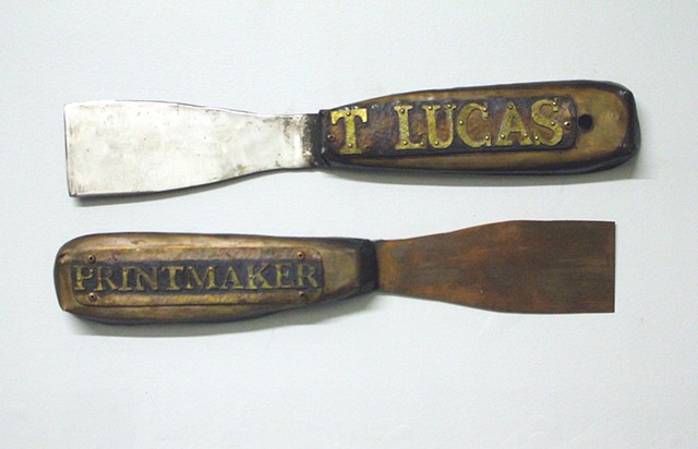 Custom Ink Knife signs for Tom Lucas/ Hummingbird Press